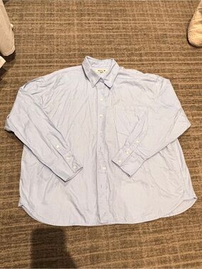 Boden Light Blue Oversized Oxford Button-Down Shirt
